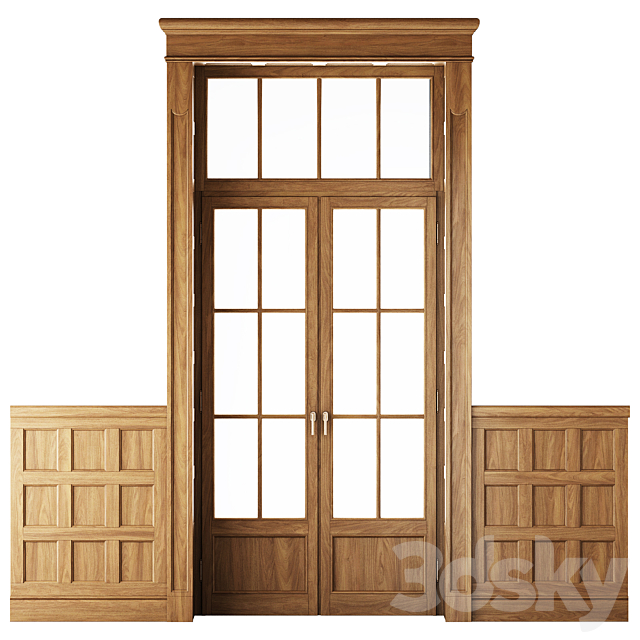 Classical Wooden Window_Door 3ds Max - thumbnail 2