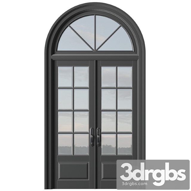 Doors Exterior Door Half Round Window 3dsmax Download - thumbnail 1