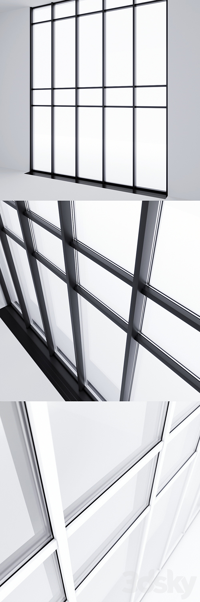 Double-glazed panoramic glazing 3DS Max Model - thumbnail 2