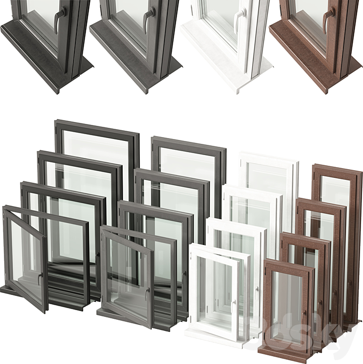 Double Glazed Window VOL. 01 3DS Max Model - thumbnail 1