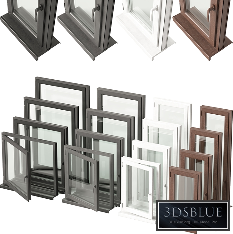 Double Glazed Window VOL. 01 3DS Max - thumbnail 3