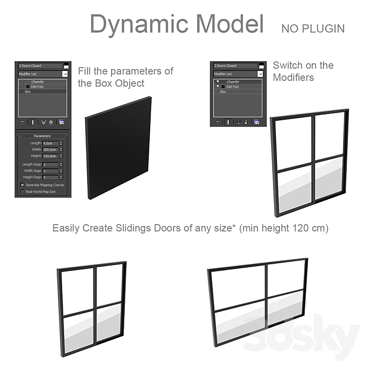 Dynamic Sliding Doors Set 03 3DS Max - thumbnail 2