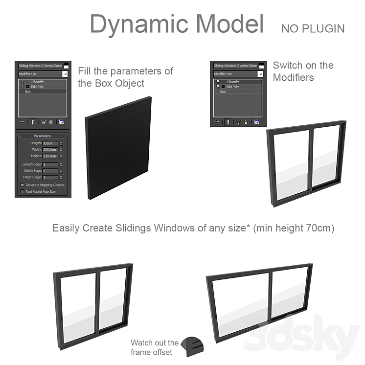 Dynamic Sliding Windows Set 01 3DS Max - thumbnail 2