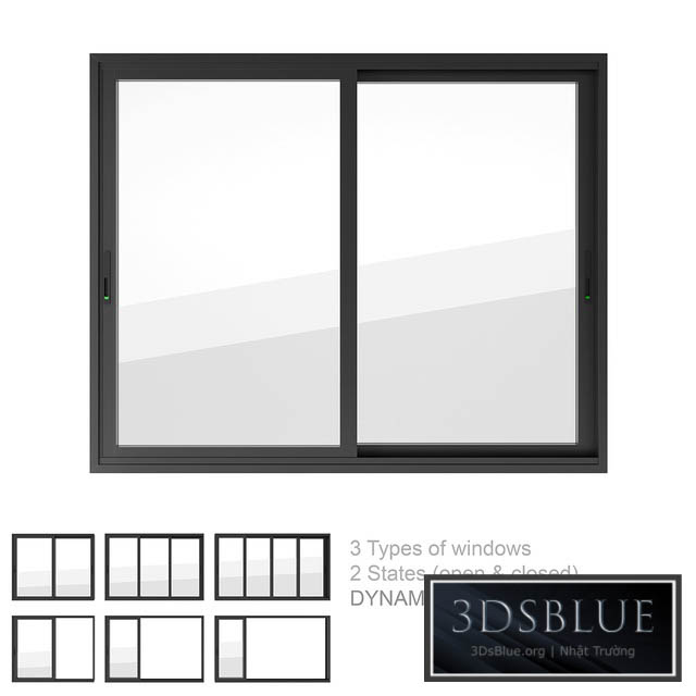 Dynamic Sliding Windows Set 01 3DS Max - thumbnail 3