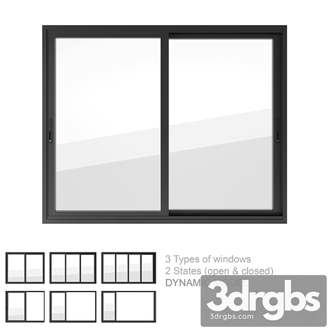 Dynamic Sliding Windows Set 01 3dsmax Download - thumbnail 1