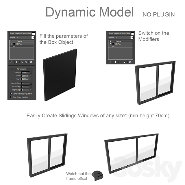 Dynamic Sliding Windows Set 01 3DSMax File - thumbnail 2