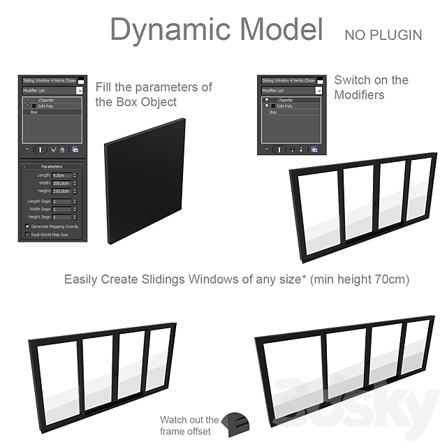 Dynamic Sliding Windows Set 02 3DS Max Model - thumbnail 2