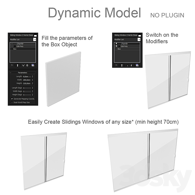 Dynamic Sliding Windows Set 03 3DS Max Model - thumbnail 2