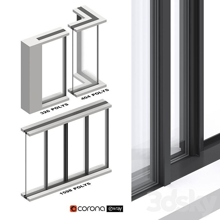 Exterior Sliding System Set 3DS Max - thumbnail 2