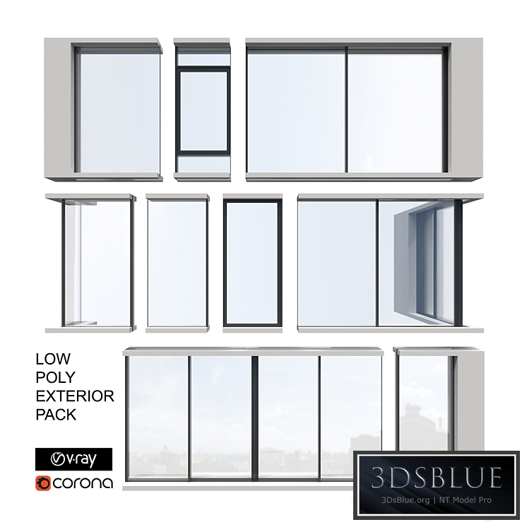 Exterior Sliding System Set 3DS Max - thumbnail 3