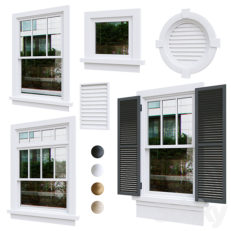 Exterior windows (optimized) v.13 \/ Exterior windows (optimized) v.13 3DS Max Model - thumbnail 1