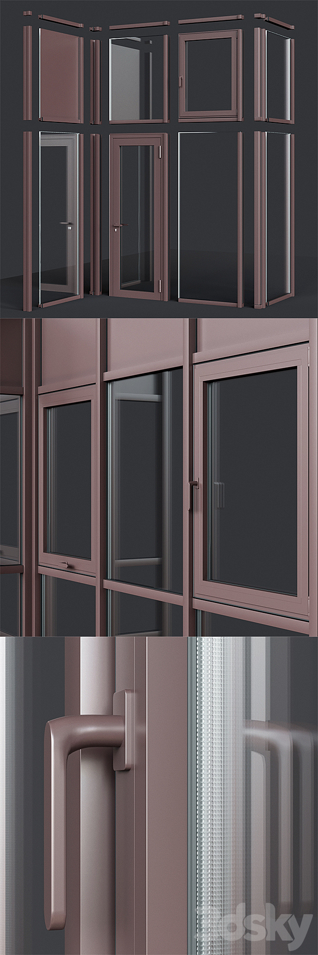 Facade system _ Curtain Wall 3ds Max - thumbnail 2