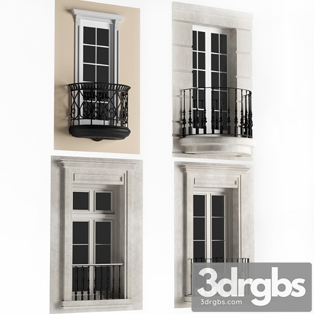 French balcony 3dsmax Download - thumbnail 1