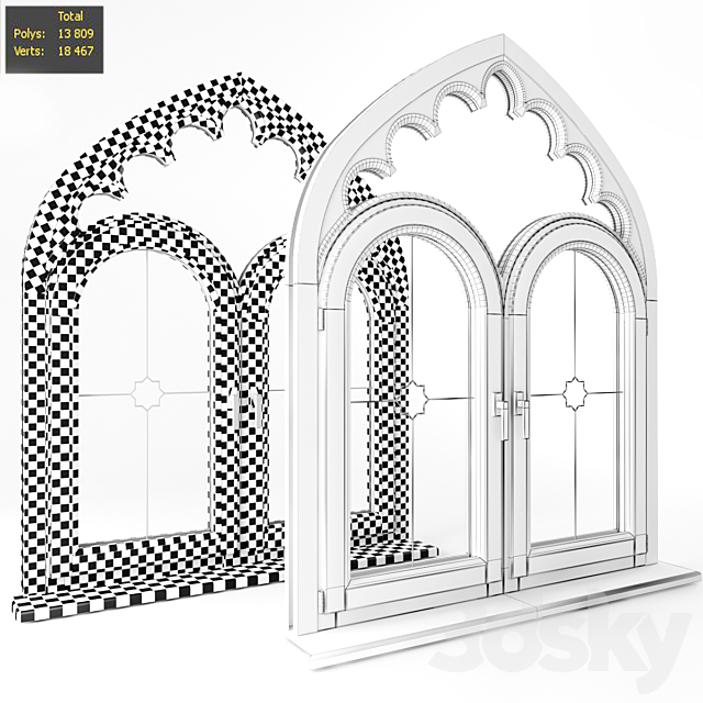 Gothic window f-ka Modus 3DS Max Model - thumbnail 2