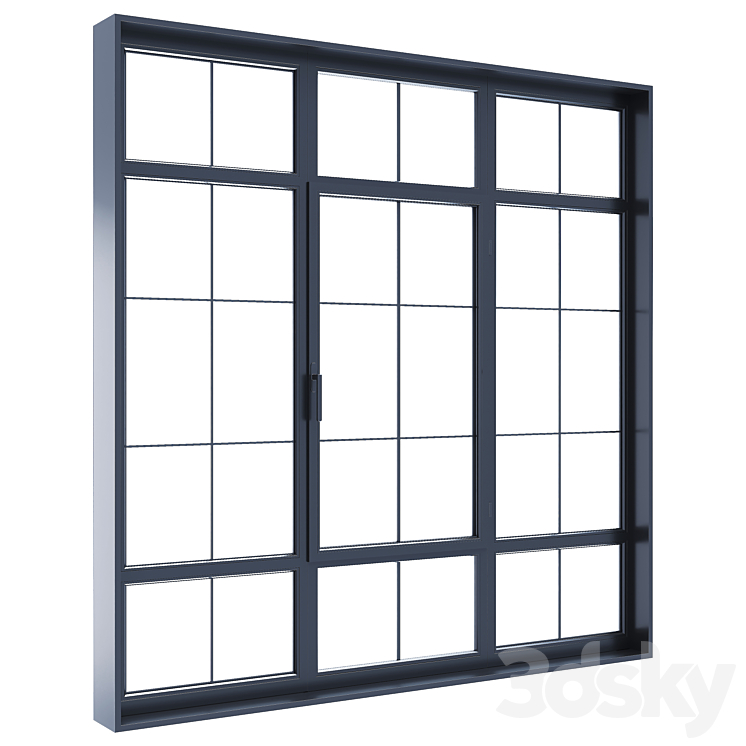 Modern windows 3 3DS Max Model - thumbnail 2