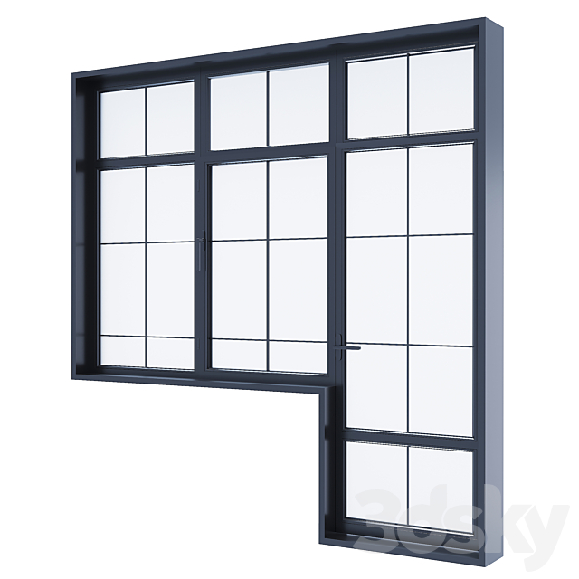 Modern windows 3 3DS Max Model - thumbnail 7