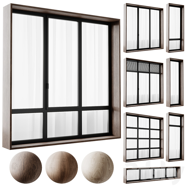 modern windows 3DS Max Model - thumbnail 1