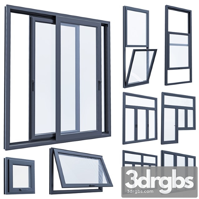 Modern Windows 4 3dsmax Download - thumbnail 1