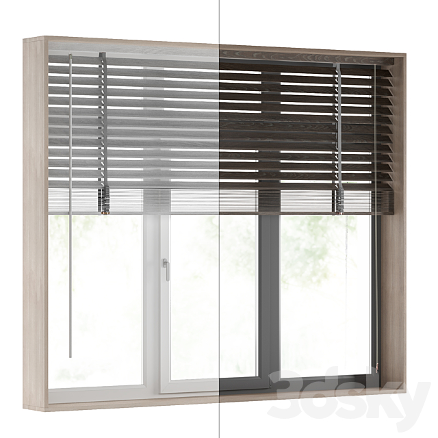 Modern windows + blinds 3ds Max - thumbnail 2