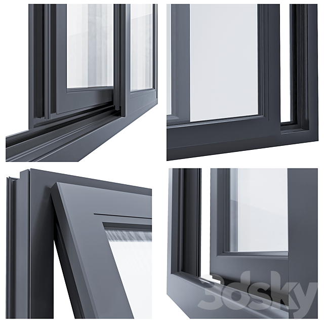 Modern windows modern windows 4 3DS Max Model - thumbnail 3