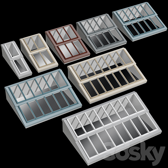 Modular roof window dormer skylight rooflight 3ds Max - thumbnail 1