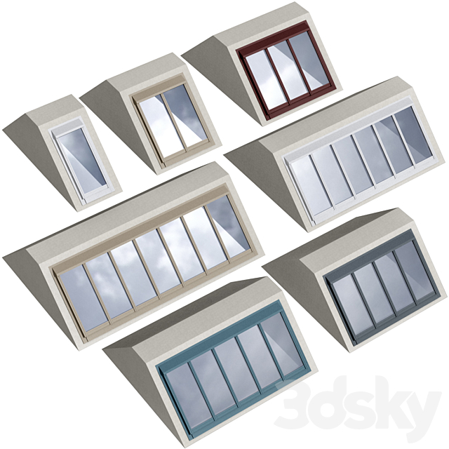 Modular roof window dormer skylight rooflight 3ds Max - thumbnail 1