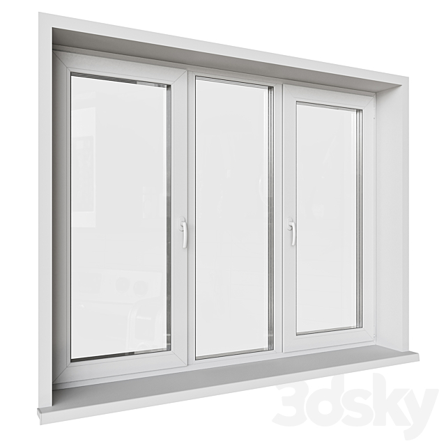 Optimal windows and balcony doors PVC plastic 3ds Max - thumbnail 3