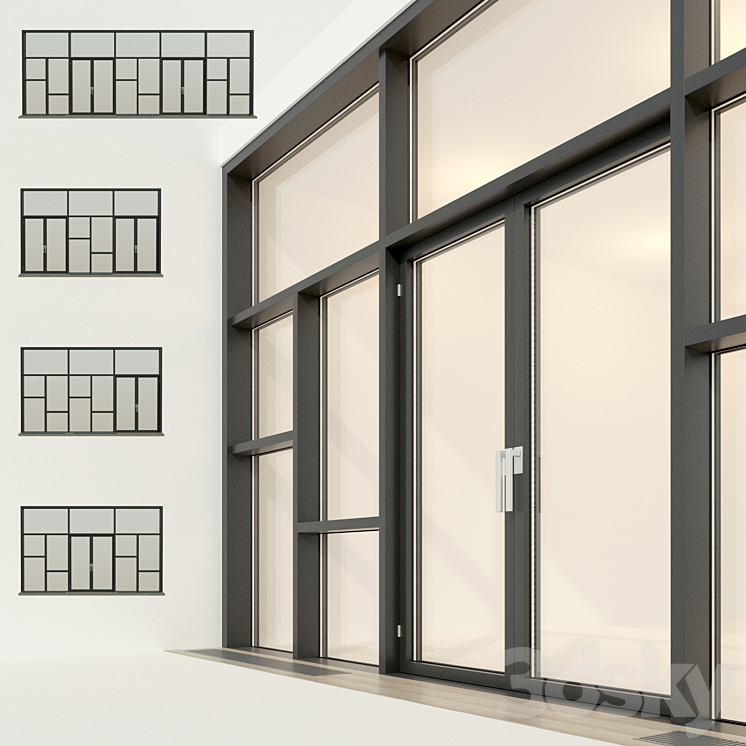 Panoramic glazing. Stained glass window 26 3DS Max - thumbnail 1