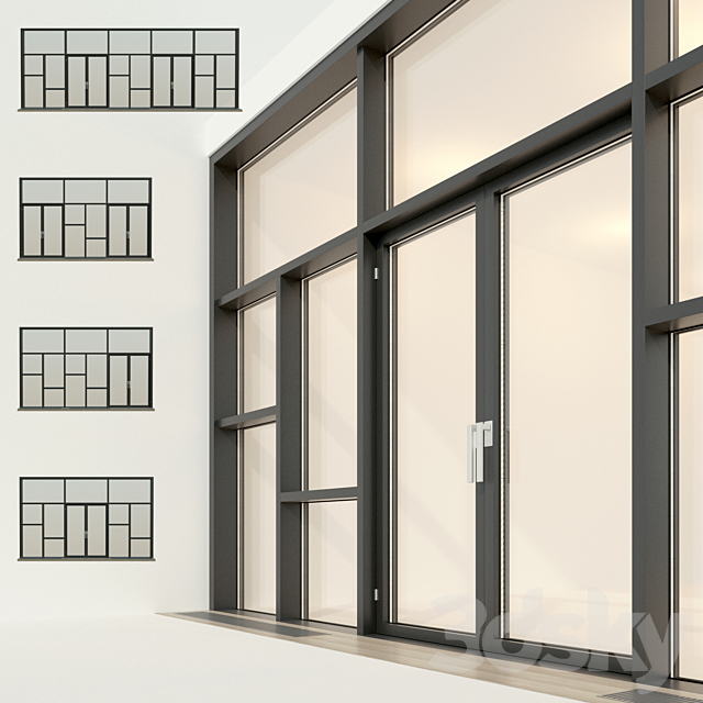 Panoramic glazing. Stained glass window 26 3DSMax File - thumbnail 1