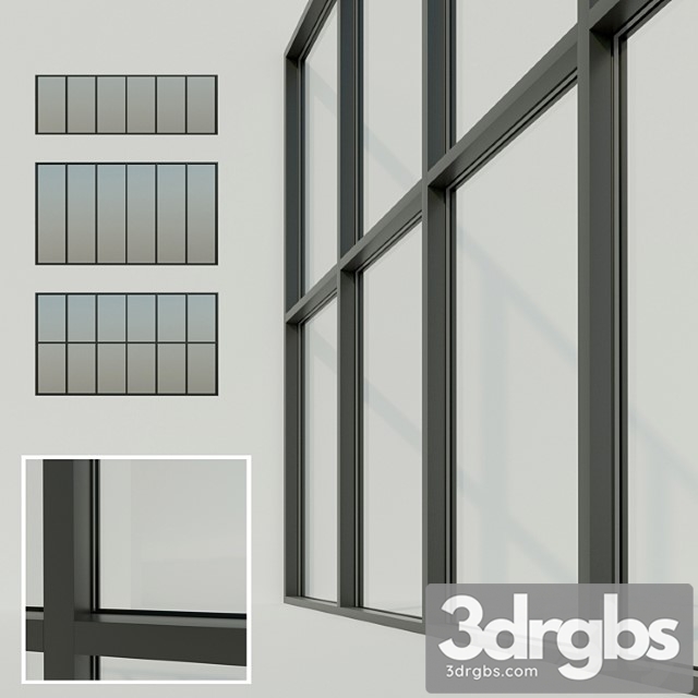 Panoramic Glazing Stained Glass Window 3dsmax Download - thumbnail 1