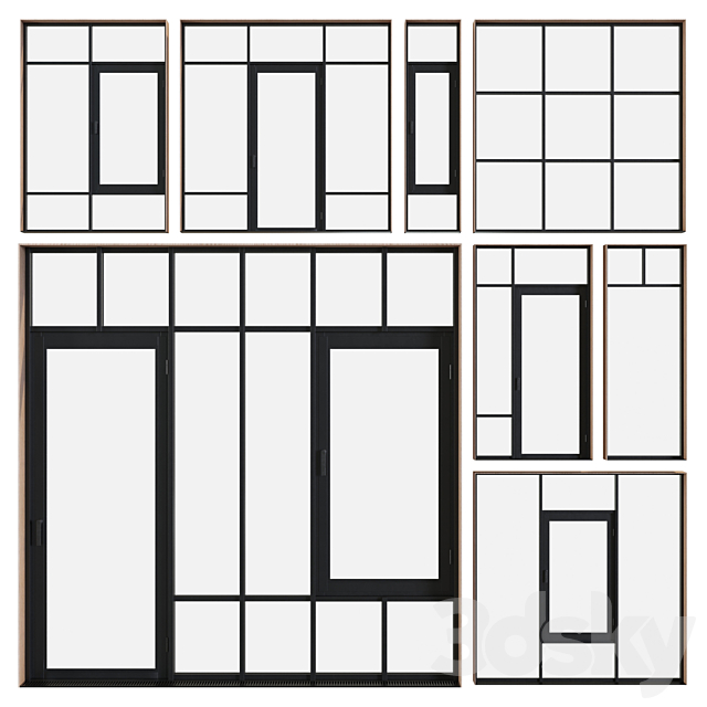 Panoramic glazing windows 007 3ds Max - thumbnail 1