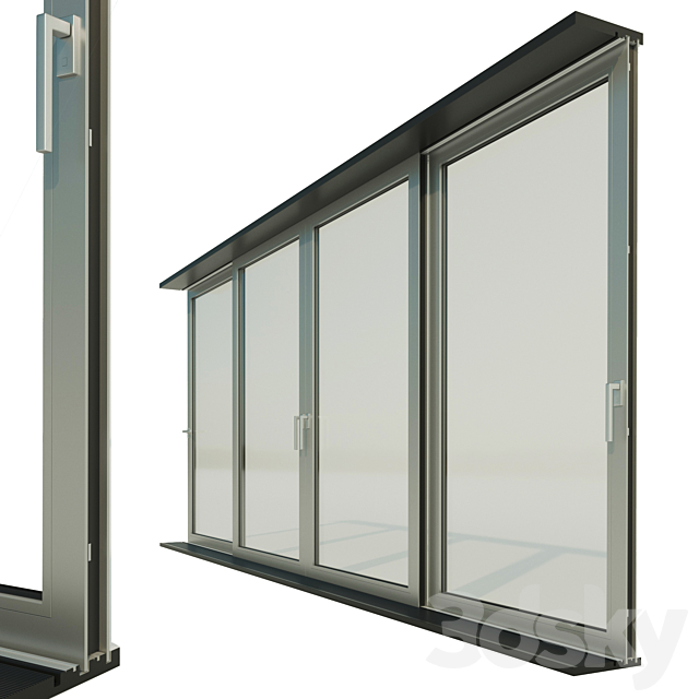 Panoramic sliding system Window Door 3ds Max - thumbnail 1