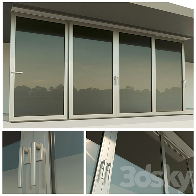 Panoramic sliding system Window Door 3ds Max - thumbnail 3