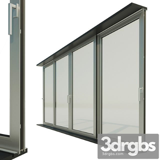 Panoramic sliding system window door 3dsmax Download - thumbnail 1