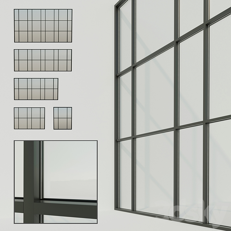 Panoramic windows. Stained glass window 7 3DS Max - thumbnail 1