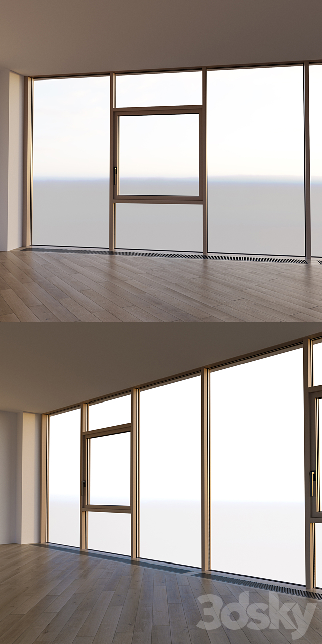 Panoramic windows. Stained glass window four 3DS Max Model - thumbnail 3