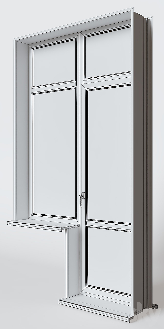 Plastic Window | Balcony door 3DSMax File - thumbnail 3