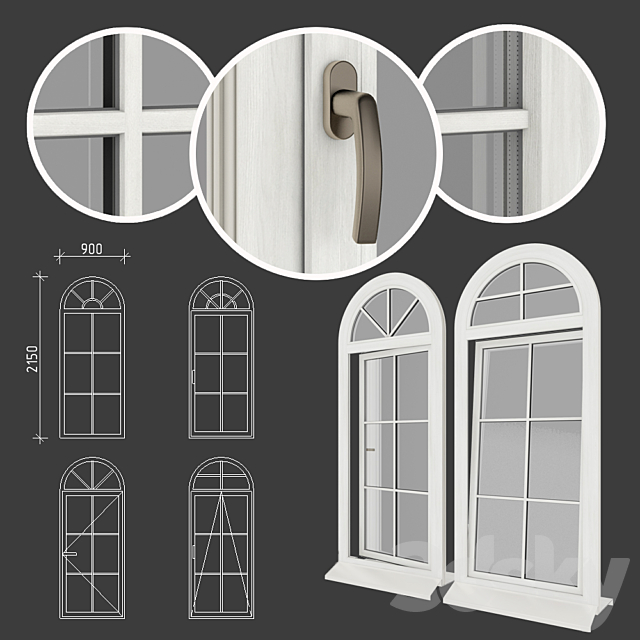 Plastic windows under a tree type 06 part 02 set 02 3ds Max - thumbnail 2