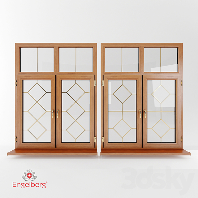 Plastic windows with muntin bars 3ds Max - thumbnail 3