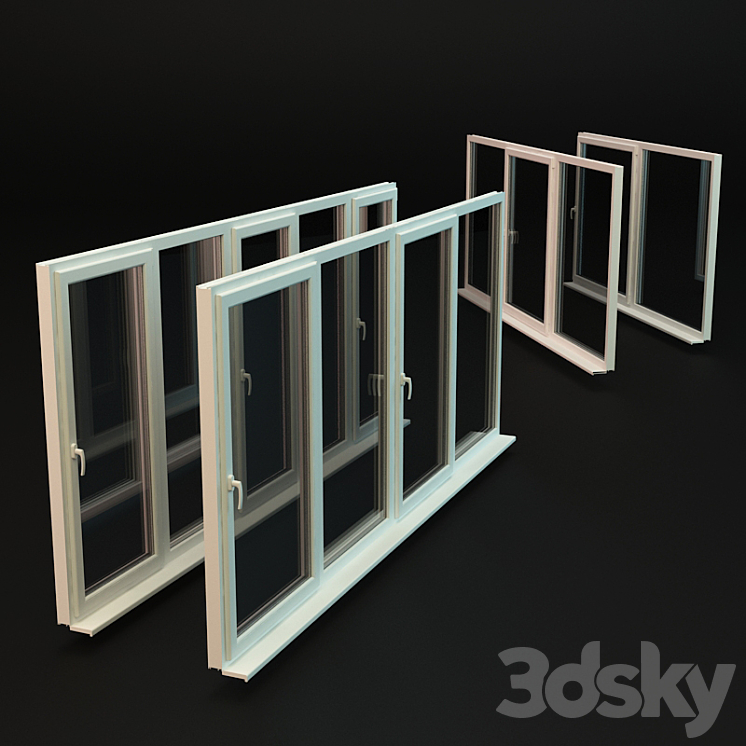 Ready windows for balconies and loggias 3DS Max - thumbnail 1