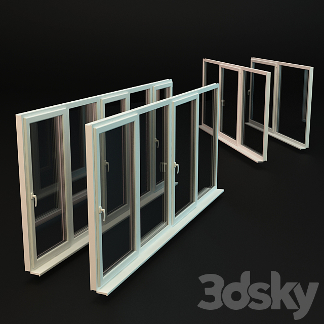 Ready windows for balconies and loggias 3DSMax File - thumbnail 1