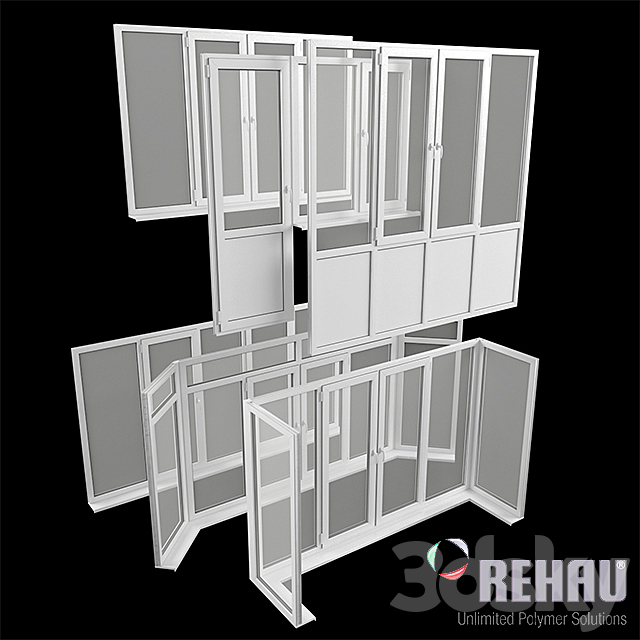 REHAU Euro-Design 60 options 1 3DSMax File - thumbnail 1