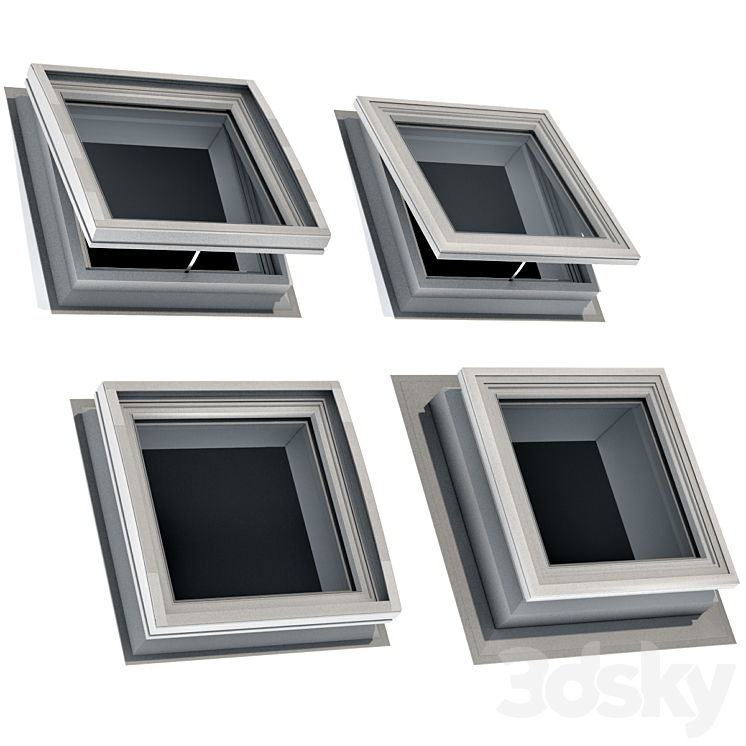 Roof window hatch aerator dormer attic skylights 3DS Max Model - thumbnail 1