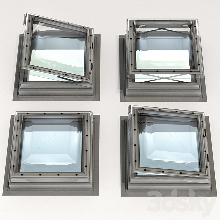 Roof window hatch aerator dormer attic skylights 3DS Max Model - thumbnail 2