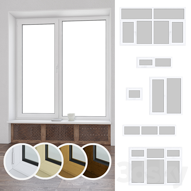 Set of plastic windows 01 3ds Max - thumbnail 1