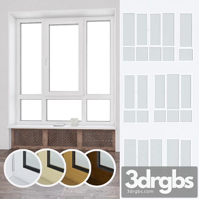 Set of plastic windows 05 3dsmax Download - thumbnail 1