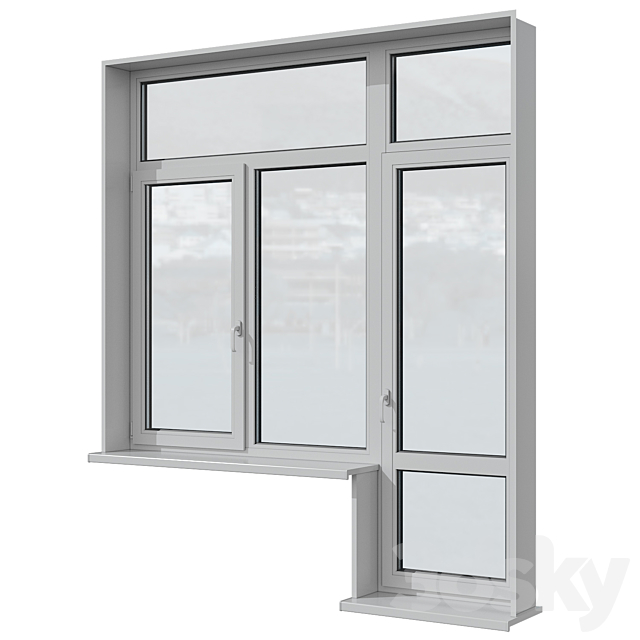 Set of plastic windows 3ds Max - thumbnail 3