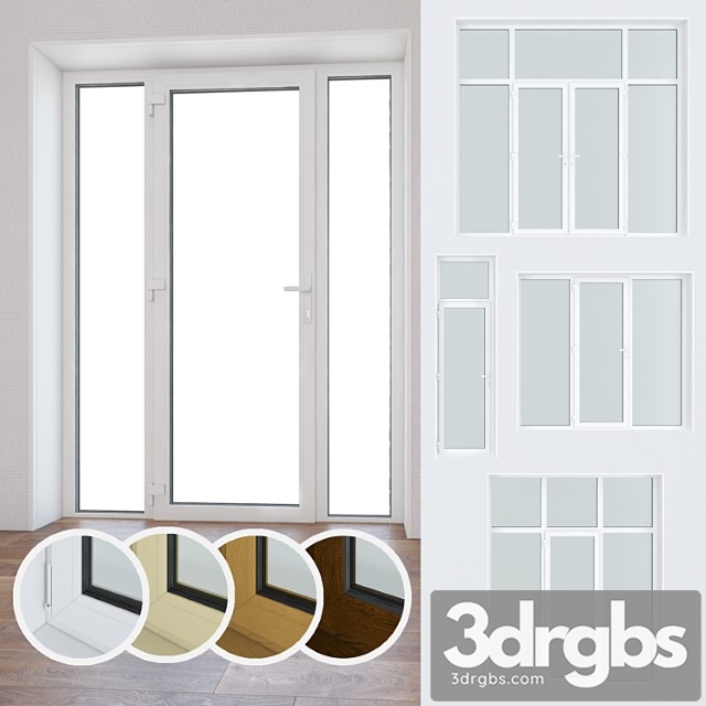 Set of plastic windows and doors 10 3dsmax Download - thumbnail 1