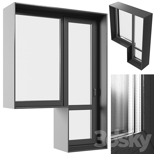 Set of windows and loggias (minimalism) 3DS Max Model - thumbnail 4