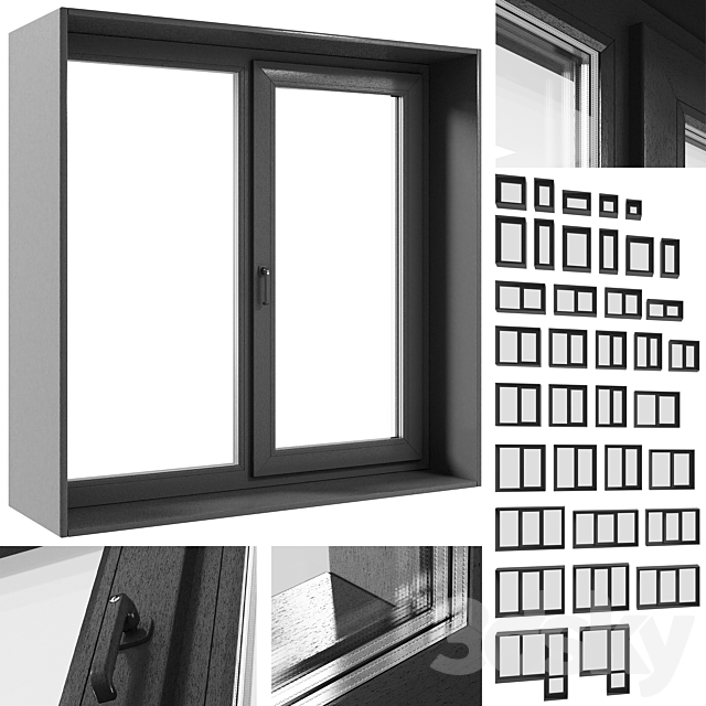 Set of windows and loggias (minimalism) 3dsMax Model - thumbnail 1